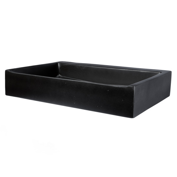 Eden Bath EB_N006CB Rectangular Sloped Concrete Vessel Sink - Charcoal