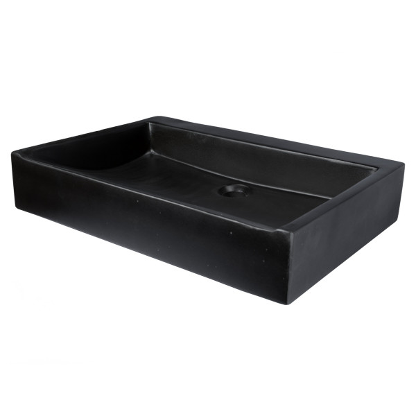Eden Bath EB_N006CB Rectangular Sloped Concrete Vessel Sink - Charcoal