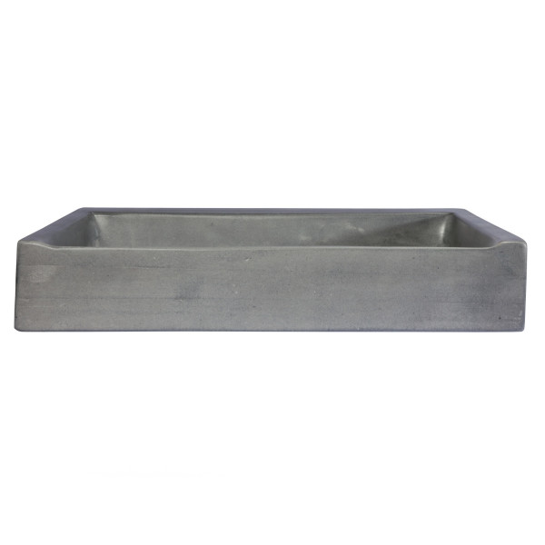 Eden Bath EB_N006DG Rectangular Sloped Concrete Vessel Sink - Dark Gray