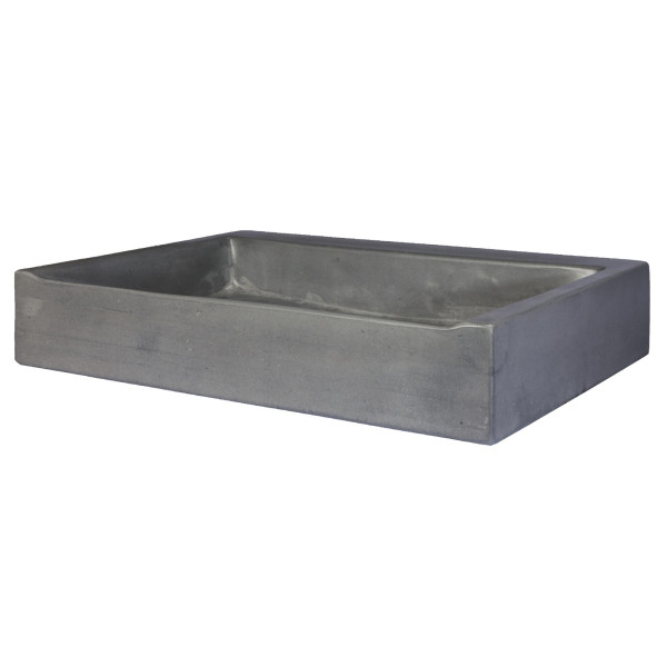Eden Bath EB_N006DG Rectangular Sloped Concrete Vessel Sink - Dark Gray
