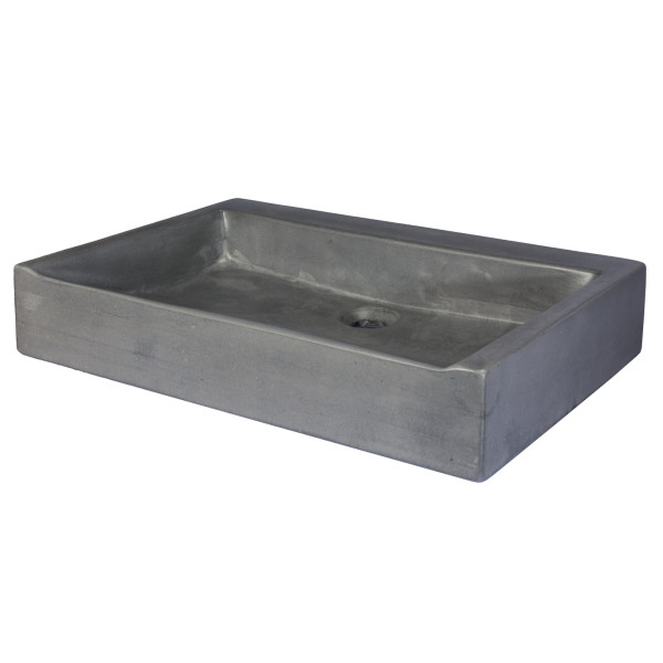 Eden Bath EB_N006DG Rectangular Sloped Concrete Vessel Sink - Dark Gray