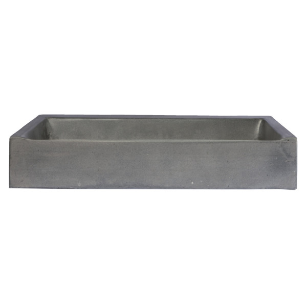 Eden Bath EB_N006DG Rectangular Sloped Concrete Vessel Sink - Dark Gray