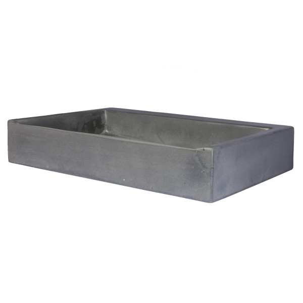 Eden Bath EB_N006DG Rectangular Sloped Concrete Vessel Sink - Dark Gray