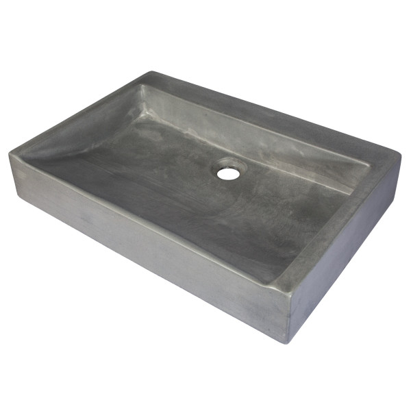 Eden Bath EB_N006DG Rectangular Sloped Concrete Vessel Sink - Dark Gray