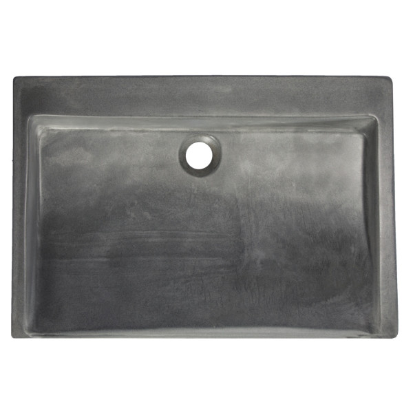 Eden Bath EB_N006DG Rectangular Sloped Concrete Vessel Sink - Dark Gray