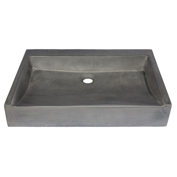 Eden Bath EB_N006DG Rectangular Sloped Concrete Vessel Sink - Dark Gray