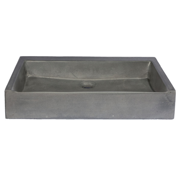 Eden Bath EB_N006DG Rectangular Sloped Concrete Vessel Sink - Dark Gray