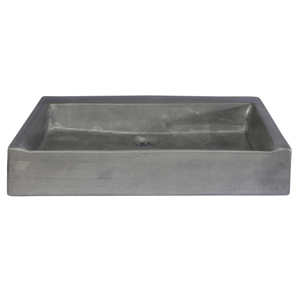 Eden Bath EB_N006DG Rectangular Sloped Concrete Vessel Sink - Dark Gray