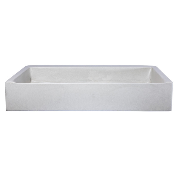 Eden Bath EB_N006LG Rectangular Sloped Concrete Vessel Sink - Light Gray