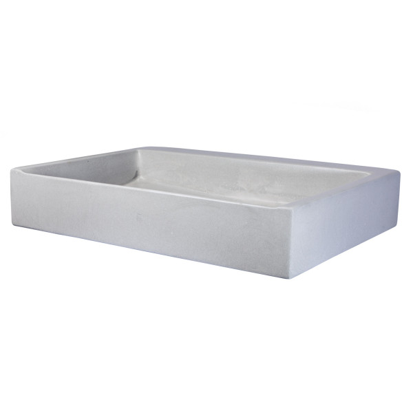 Eden Bath EB_N006LG Rectangular Sloped Concrete Vessel Sink - Light Gray