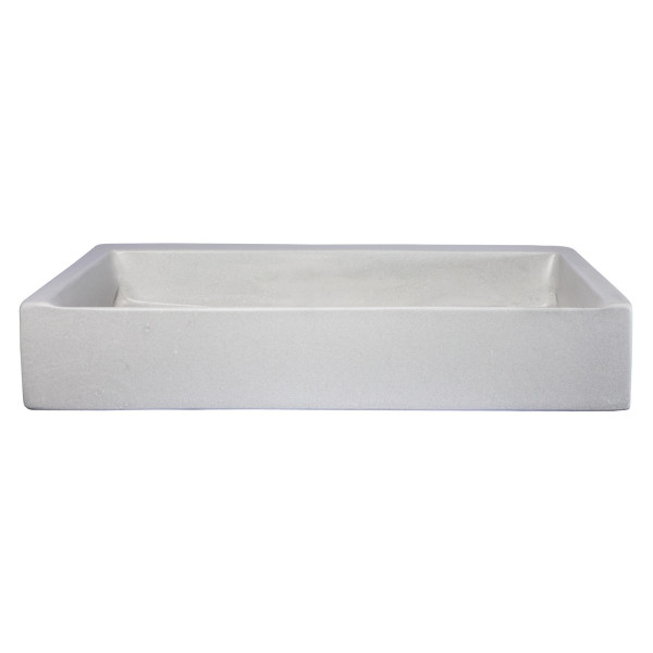 Eden Bath EB_N006LG Rectangular Sloped Concrete Vessel Sink - Light Gray