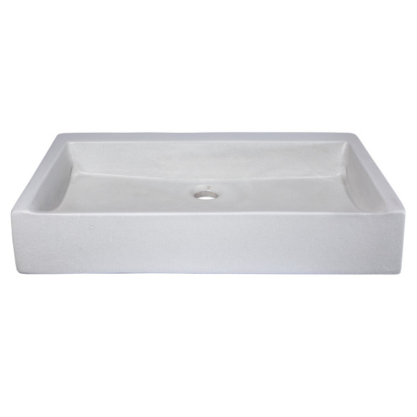 Eden Bath EB_N006LG Rectangular Sloped Concrete Vessel Sink - Light Gray