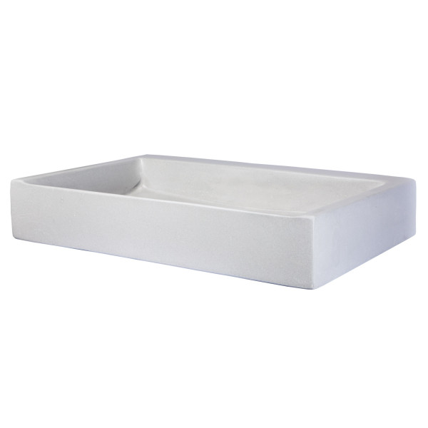 Eden Bath EB_N006LG Rectangular Sloped Concrete Vessel Sink - Light Gray