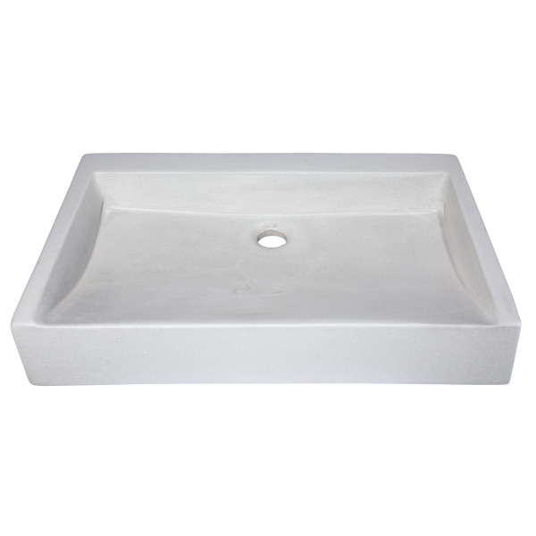 Eden Bath EB_N006LG Rectangular Sloped Concrete Vessel Sink - Light Gray