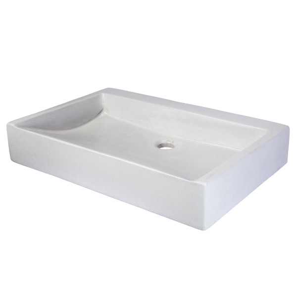 Eden Bath EB_N006LG Rectangular Sloped Concrete Vessel Sink - Light Gray