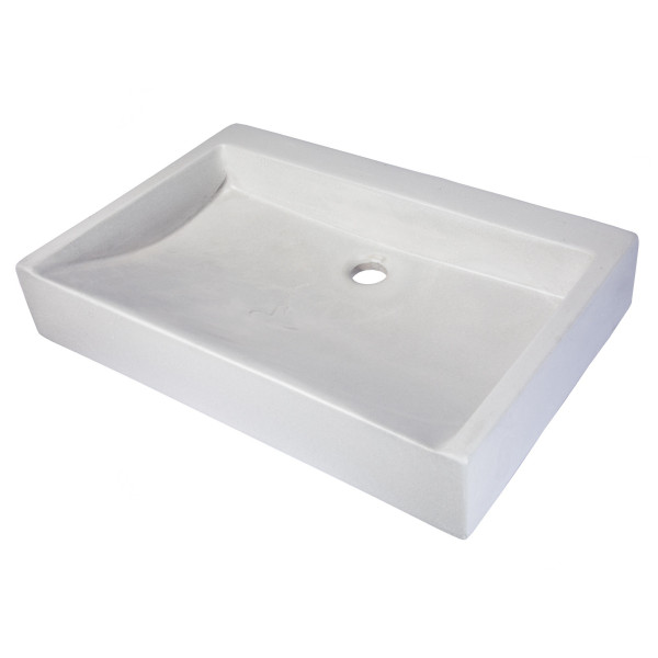 Eden Bath EB_N006LG Rectangular Sloped Concrete Vessel Sink - Light Gray