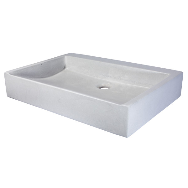 Eden Bath EB_N006LG Rectangular Sloped Concrete Vessel Sink - Light Gray