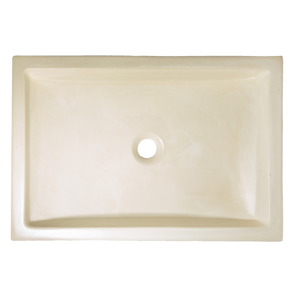 Eden Bath EB_N008CR 22 Inch Shallow Wave Concrete Vessel Sink In Cream