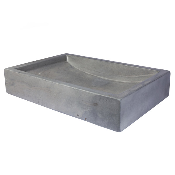 Eden Bath EB_N008DG 22-in. Shallow Wave Concrete Vessel Sink - Dark Gray