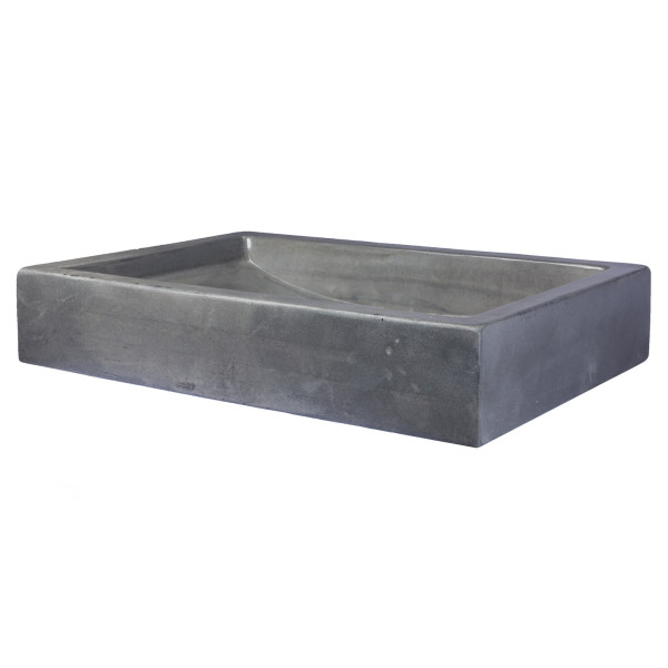 Eden Bath EB_N008DG 22-in. Shallow Wave Concrete Vessel Sink - Dark Gray