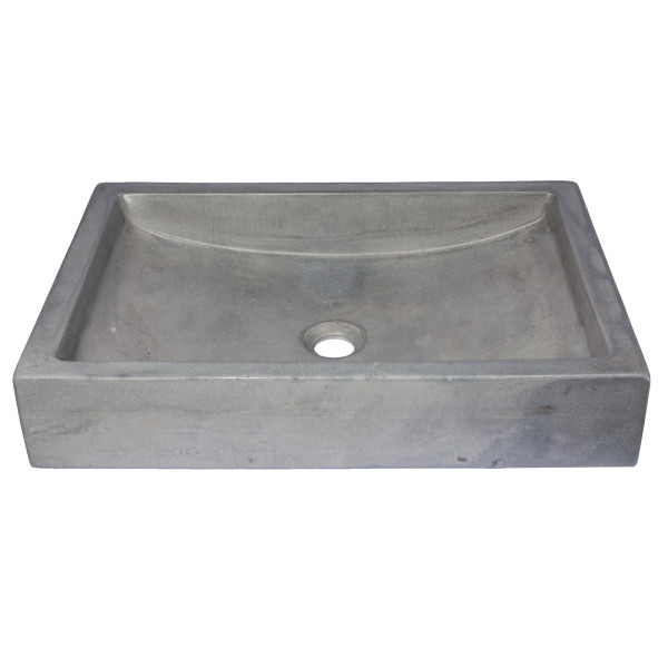Eden Bath EB_N008DG 22-in. Shallow Wave Concrete Vessel Sink - Dark Gray