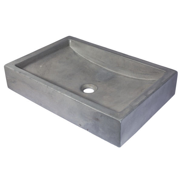 Eden Bath EB_N008DG 22-in. Shallow Wave Concrete Vessel Sink - Dark Gray