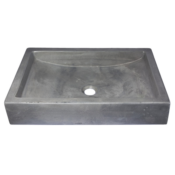 Eden Bath EB_N008DG 22-in. Shallow Wave Concrete Vessel Sink - Dark Gray