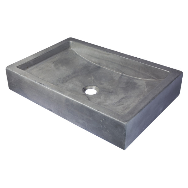 Eden Bath EB_N008DG 22-in. Shallow Wave Concrete Vessel Sink - Dark Gray