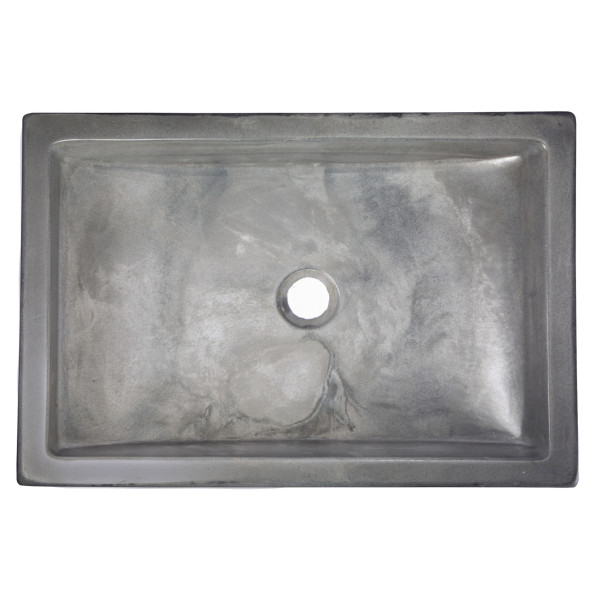 Eden Bath EB_N008DG 22-in. Shallow Wave Concrete Vessel Sink - Dark Gray