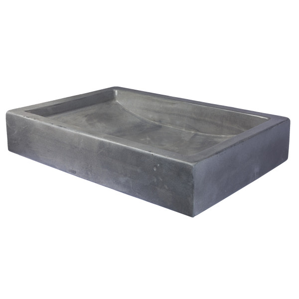 Eden Bath EB_N008DG 22-in. Shallow Wave Concrete Vessel Sink - Dark Gray
