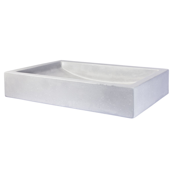 Eden Bath EB_N008LG 22 Inch Shallow Wave Concrete Vessel Sink In Light Gray