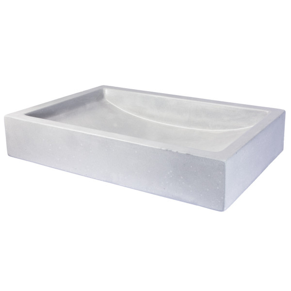 Eden Bath EB_N008LG 22 Inch Shallow Wave Concrete Vessel Sink In Light Gray