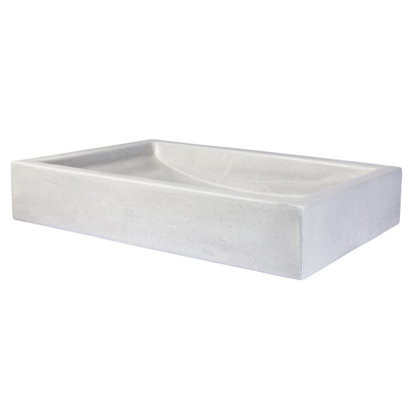 Eden Bath EB_N008LG 22 Inch Shallow Wave Concrete Vessel Sink In Light Gray