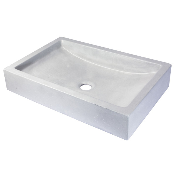 Eden Bath EB_N008LG 22 Inch Shallow Wave Concrete Vessel Sink In Light Gray