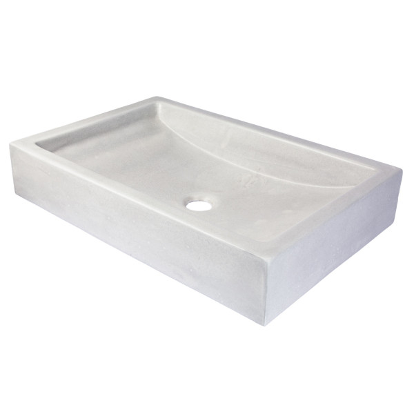 Eden Bath EB_N008LG 22 Inch Shallow Wave Concrete Vessel Sink In Light Gray