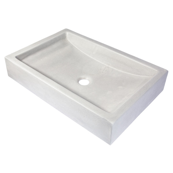Eden Bath EB_N008LG 22 Inch Shallow Wave Concrete Vessel Sink In Light Gray
