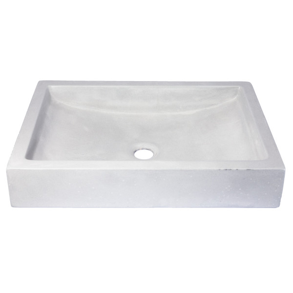 Eden Bath EB_N008LG 22 Inch Shallow Wave Concrete Vessel Sink In Light Gray
