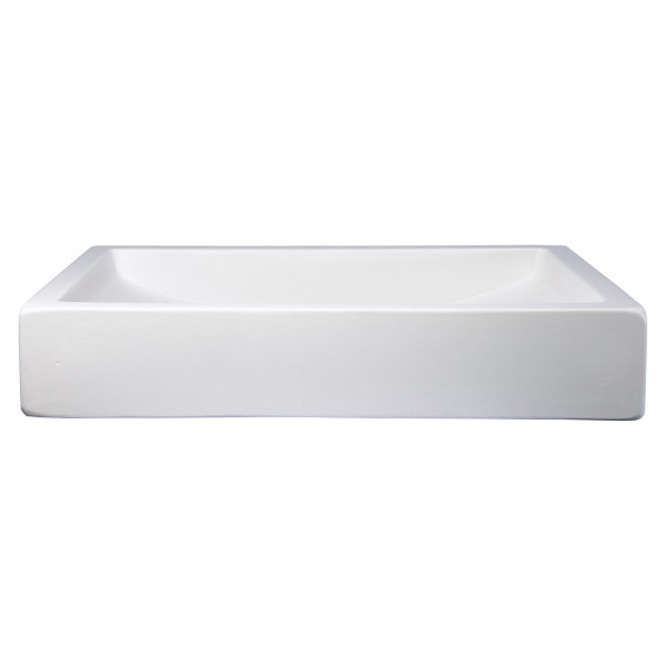 Eden Bath EB_N008WH 22-in. Shallow Wave Concrete Rectangular Vessel Sink - White