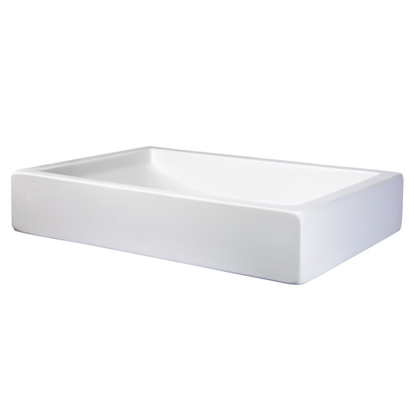 Eden Bath EB_N008WH 22-in. Shallow Wave Concrete Rectangular Vessel Sink - White