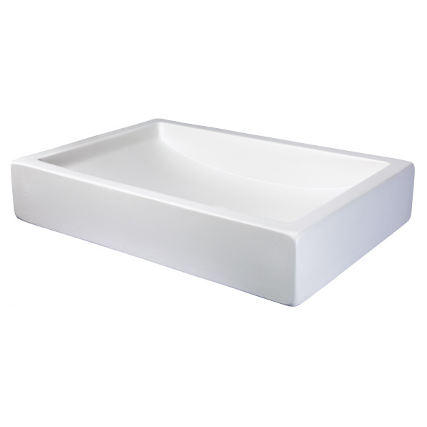 Eden Bath EB_N008WH 22-in. Shallow Wave Concrete Rectangular Vessel Sink - White