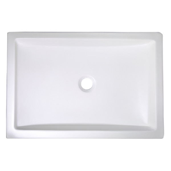 Eden Bath EB_N008WH 22-in. Shallow Wave Concrete Rectangular Vessel Sink - White