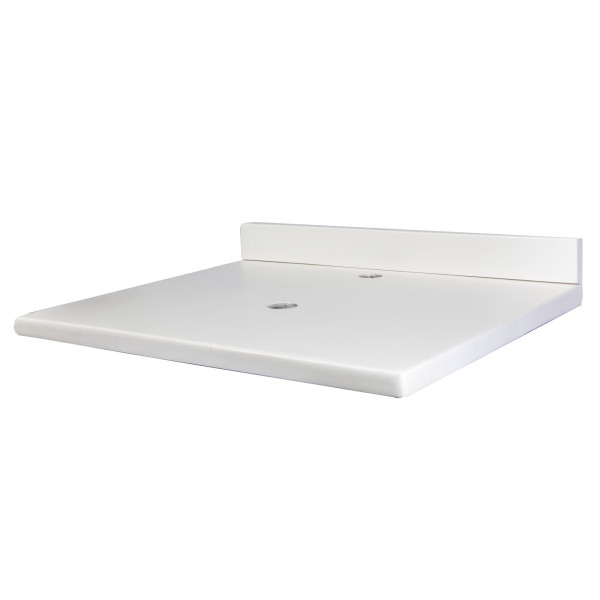 Eden Bath EB_N2522WH 25-in x 22-in Concrete Vanity Top with Backsplash - White