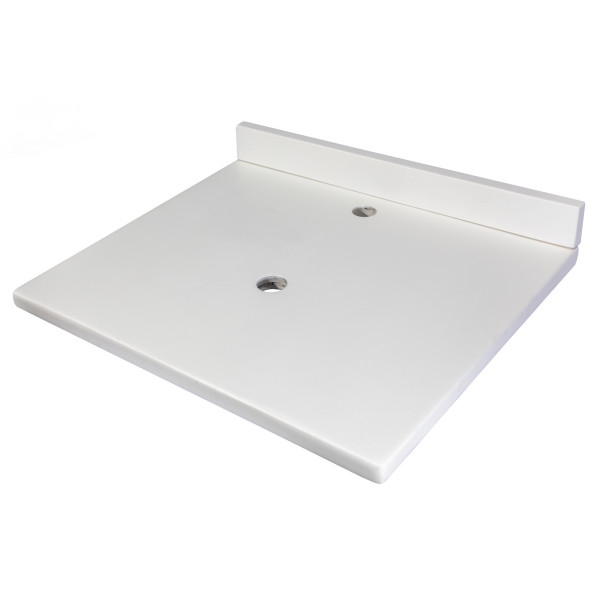 Eden Bath EB_N2522WH 25-in x 22-in Concrete Vanity Top with Backsplash - White