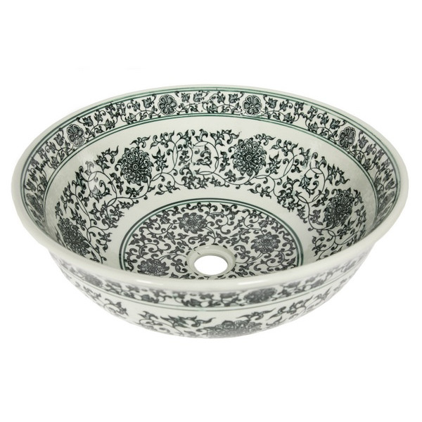 Eden Bath EB_PS06 Ming Dynasty Decorative Porcelain Sink in Black
