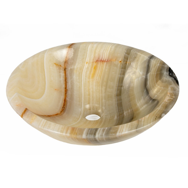 Eden Bath EB_S002WO-P Above Counter Single Bowl White Translucent Onyx Sink