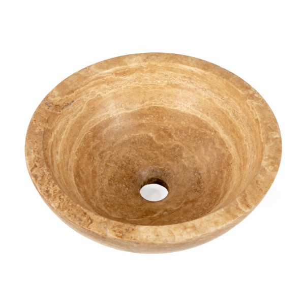 Eden Bath EB_S003BT-H Small Vessel Sink Bowl - Honed Beige Travertine