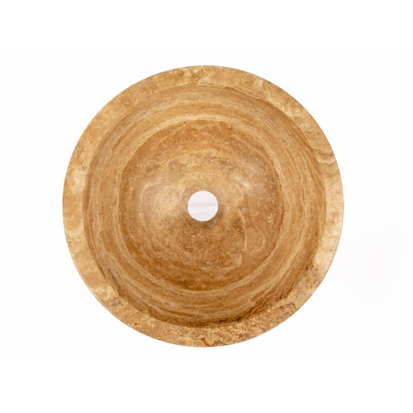 Eden Bath EB_S003BT-H Small Vessel Sink Bowl - Honed Beige Travertine