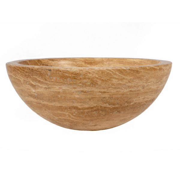 Eden Bath EB_S003BT-H Small Vessel Sink Bowl - Honed Beige Travertine