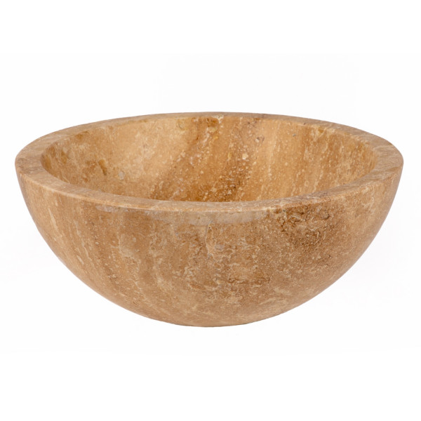 Eden Bath EB_S003BT-H Small Vessel Sink Bowl - Honed Beige Travertine