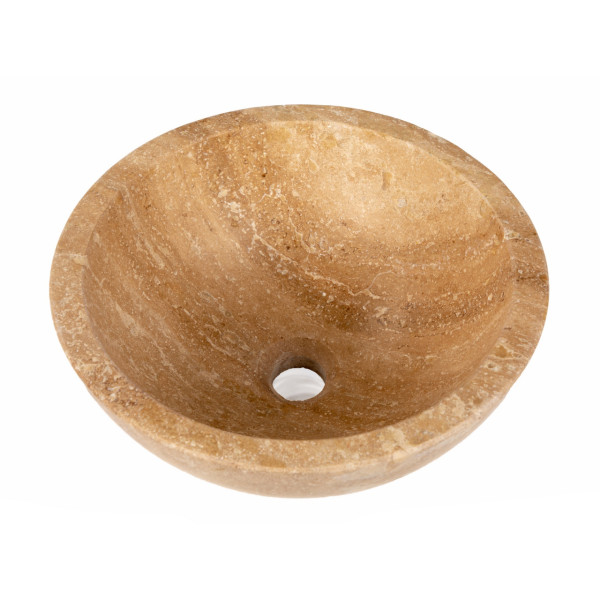Eden Bath EB_S003BT-H Small Vessel Sink Bowl - Honed Beige Travertine